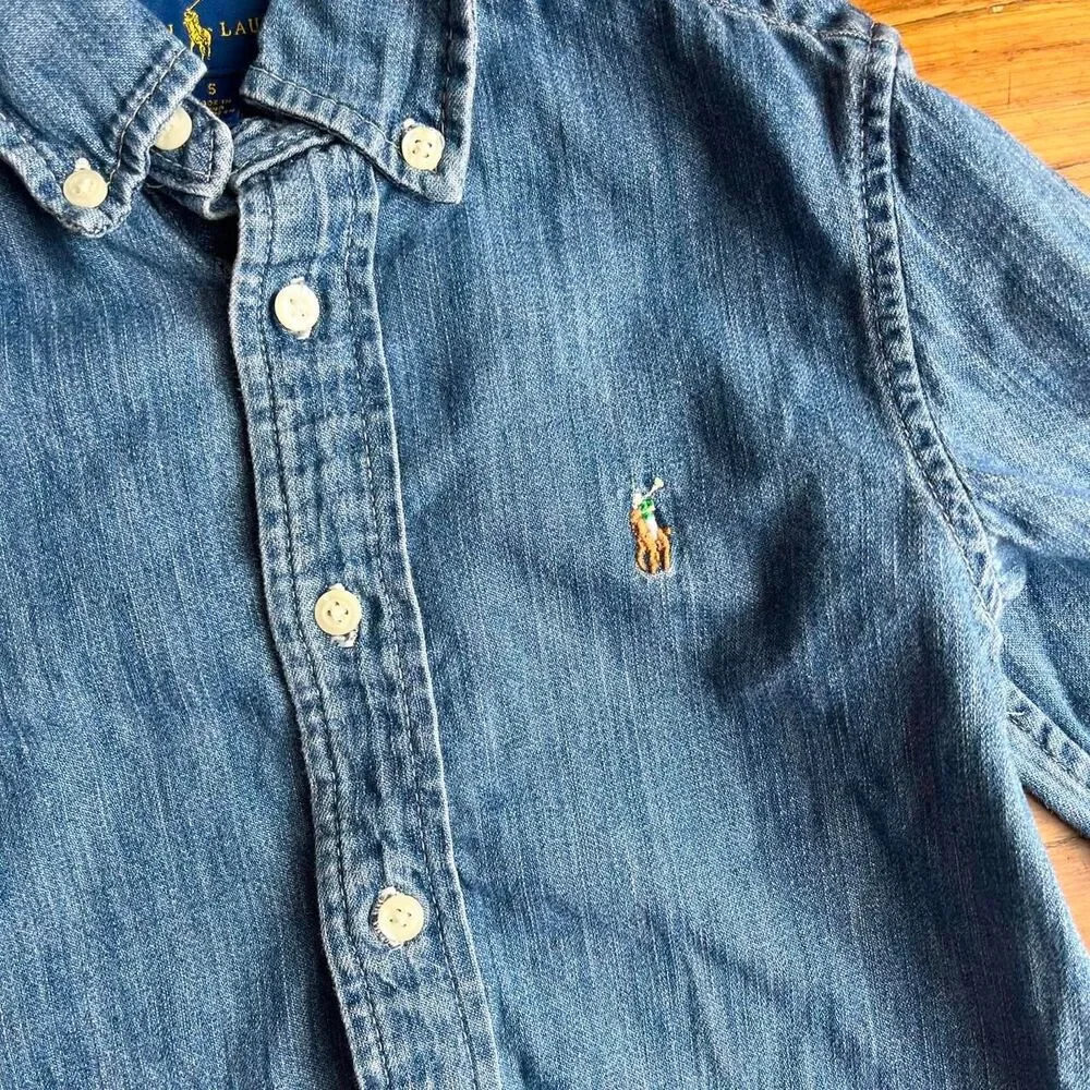 Ralph Lauren Kids Shirt Denim Button down Size 5